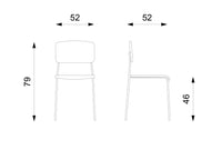 Set 4 Sedie 52x52xH79 cm in Polipropilene Mars Nero