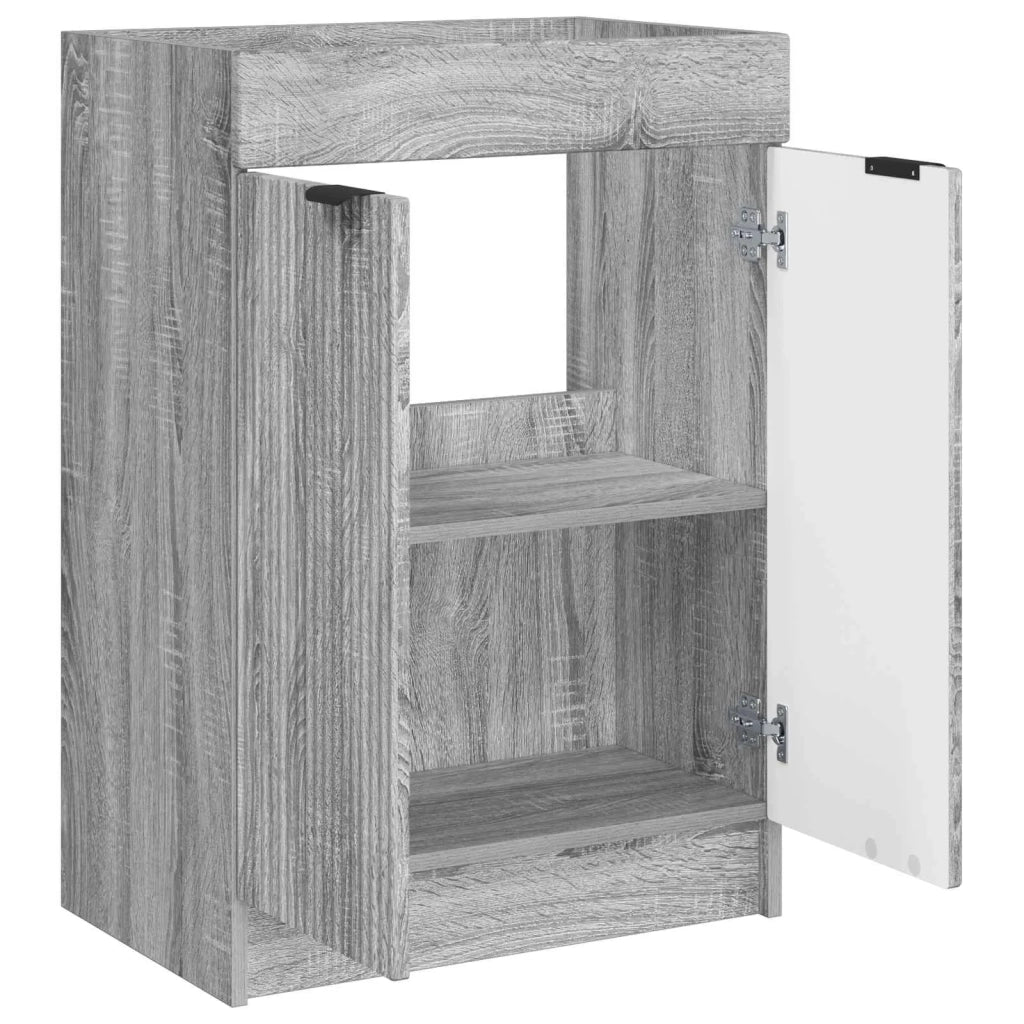 Armoire sous évier de salle de bain Sonoma gris