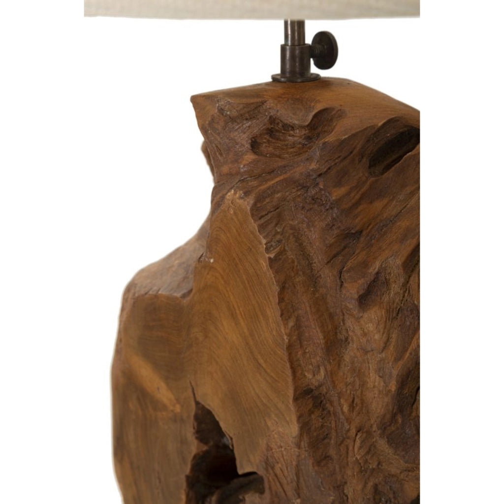 Lampada da Tavolo VKH119, Marrone, Legno, 35x35x69 cm