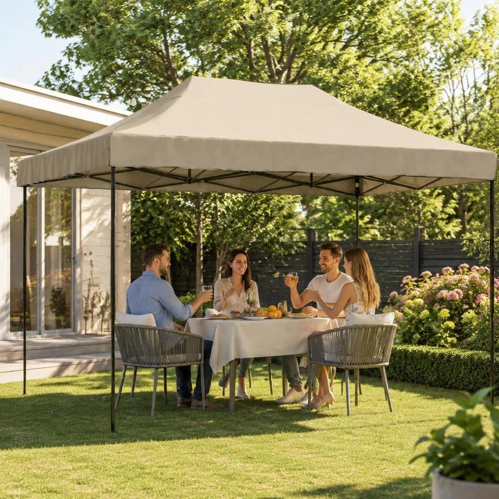 Party Tent, Foldable Pop-up, Taupe, 410x279x315 Cm