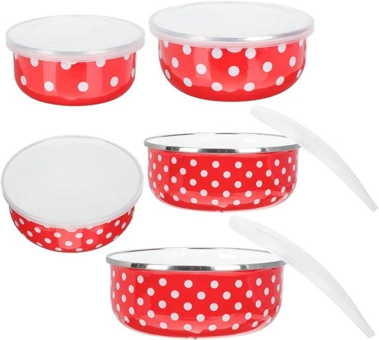 Set di 5 Insalati Leggere con Coperchio per Frutta, Pasta e Spuntini - Contenitori di Cucina Pratici per Casa e Viaggio