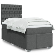 vidaXL Giroletto a Molle con Materasso Grigio Scuro 90x190 cm Tessuto
