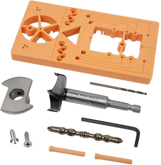 Set di Bit per Forstner - 35mm - Preciso e Facile da Usare - Adatto per Porte e Finestre - Accessori inclusi...