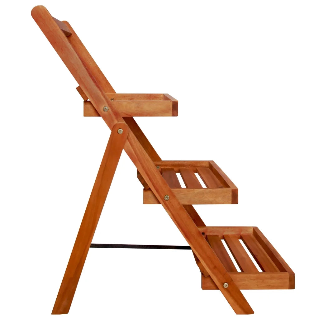 Piedistallo per piante | Sostegno per piante a 3 Livelli 50x63x80cm Massello d'Acacia