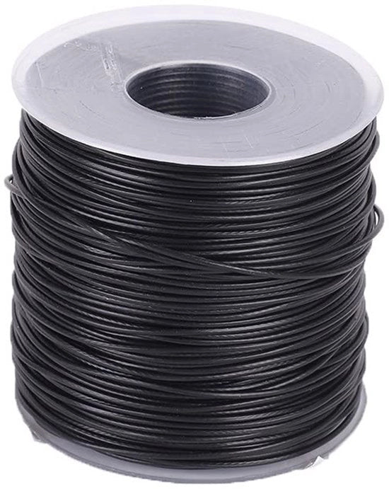 Cavo in Acciaio Inox 100 m - Rivestimento Anticorrosivo - Acciaio Inox - 1 mm - Alta Resistenza - Resistente alla Corrosione - Rivestimento in Plastica Nera - Cavo in Acciaio da Telaio