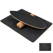 Balance board in legno 75 x 25,5 cm con rullo e tappetino antiscivolo per un allenamento completo in nero e marrone 20_0013130