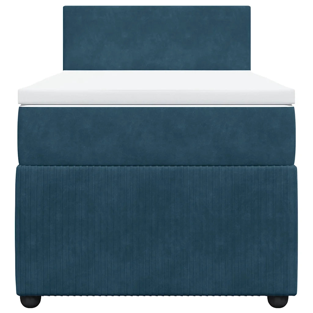 Giroletto a Molle con Materasso Blu 90x200 cm in Velluto 3289936