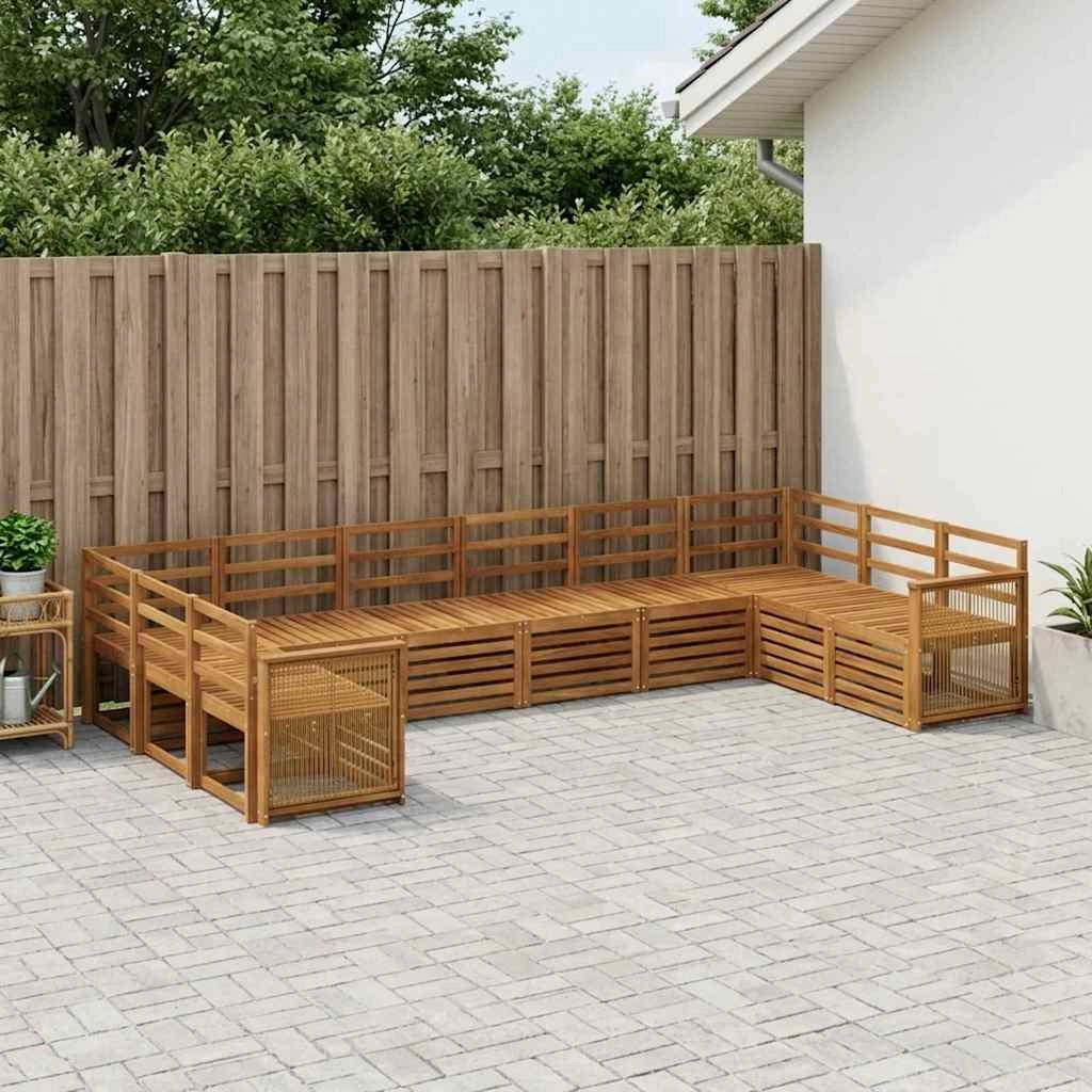 Set di divani da esterno 7 pz Naturale Legno di Acacia Massello 3384895
