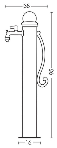 Fontana da Giardino con Manico e Doppio Rubinetto Belfer 42/ARRP Antracite