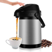 Fiaschetta da caffè da 3 litri (100 oz) con pompa, doppia parete, dispensatore di caffè isolato in acciaio inossidabile, 12 ore di riscaldamento, 24 ore di conservazione a bassa temperatura.
