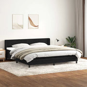 Giroletto a Molle con Materasso Nero 200x220 cm in Velluto 3318257