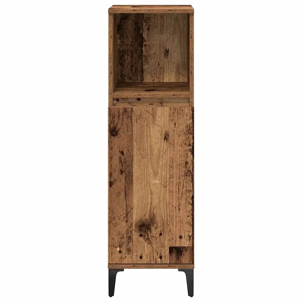Set di mobili per il bagno con lo scaffale 3 pcs Legno vecchio