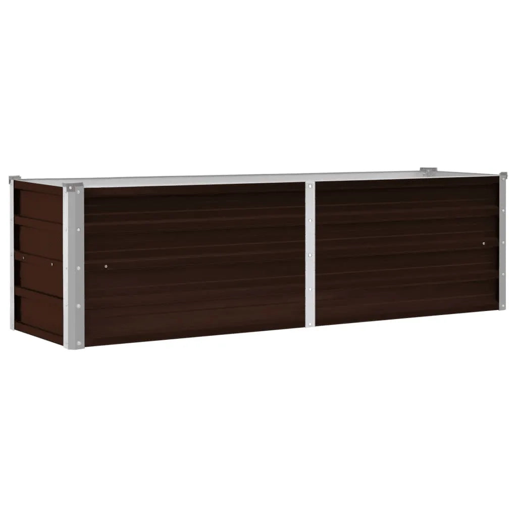 Letto Rialzato Giardino Marrone 160x40x45 cm in Acciaio Zincato 45718