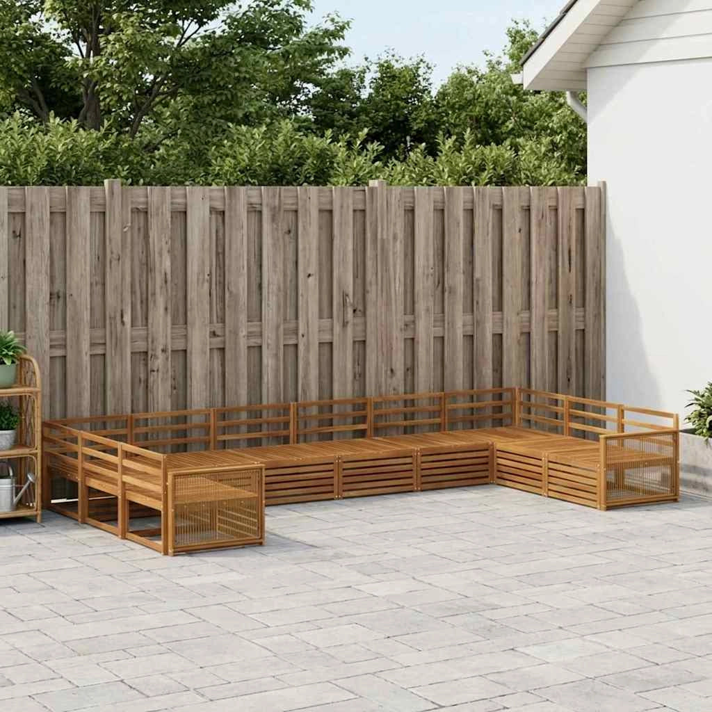 Set divani 10 pz Legno di Acacia Massello 3383897