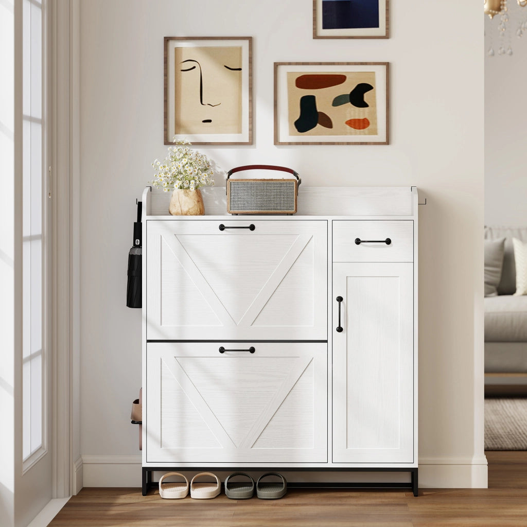 Mobiletto con Cassetti e Ripiani ¨C zephmum ¨C Bianco 106.7x26x116cm
