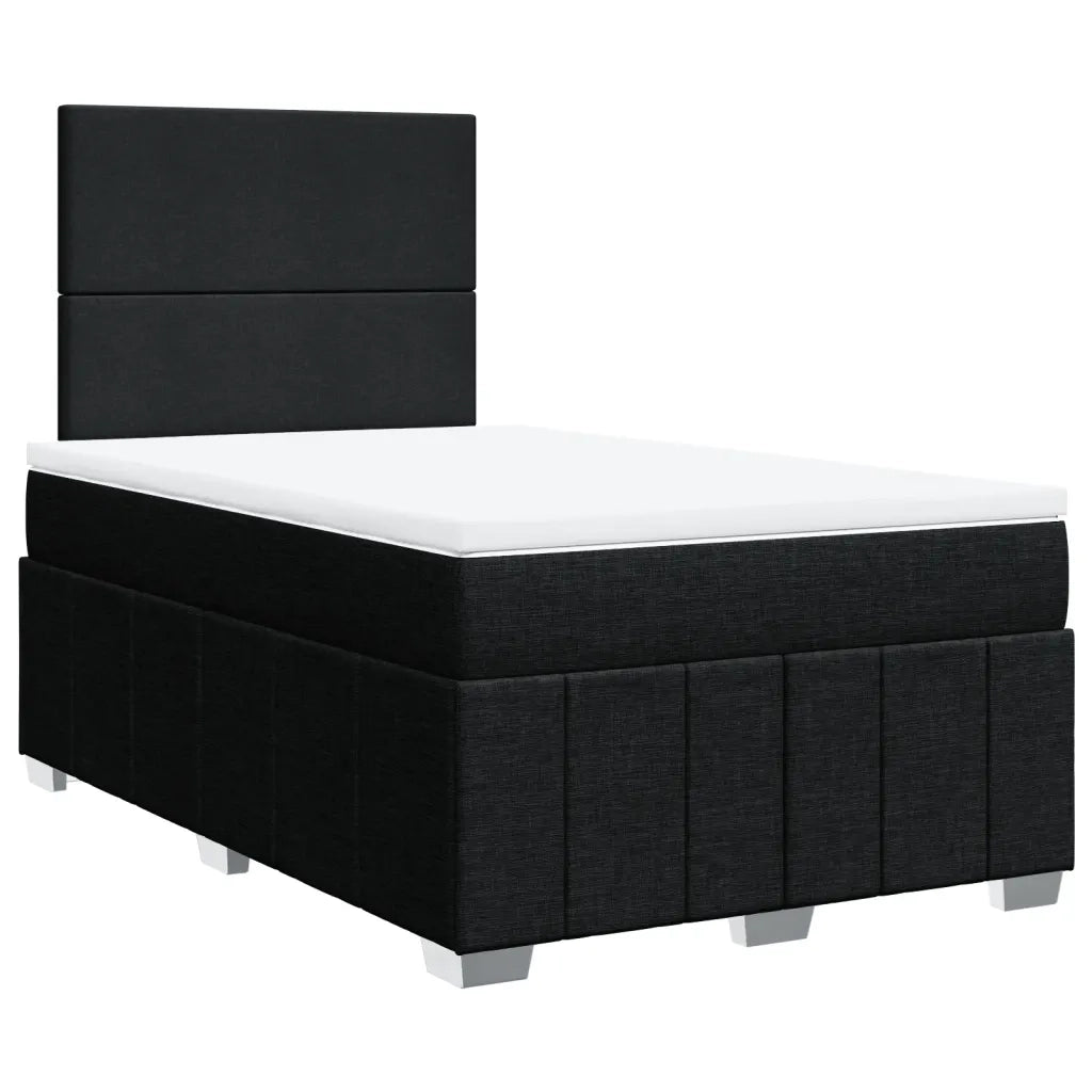 vidaXL Giroletto a Molle con Materasso Nero 120x190 cm in Tessuto