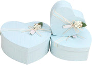 Scatola di regalo blu con nastro, Ø 21,5 cm esterno, set 3 pezzi in diverse misure - scatola di regalo con coperchio per regali di compleanno