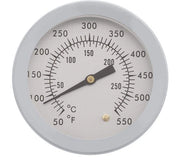 Termometro per Griglia - Analogo con Doppia Scala - Raggio di Misura 50-550°F - Installazione Facile - Cassetto in Alluminio