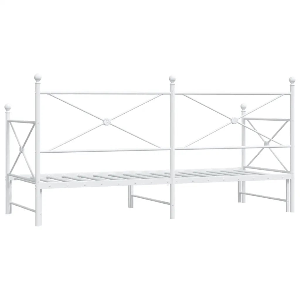 Divano Letto Estraibile senza Materasso Bianco 90x200cm Acciaio 4104689
