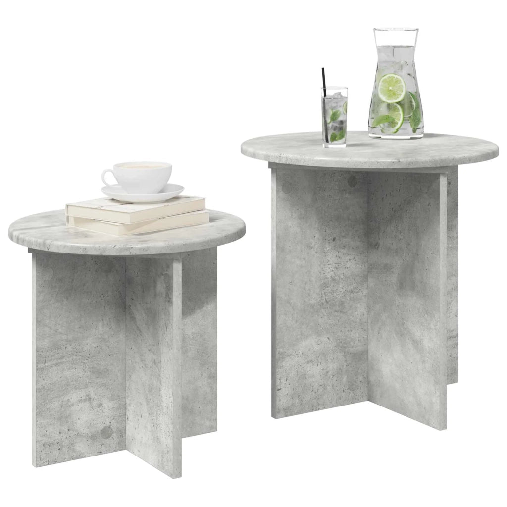 Set tavolini 2 pcs Grigio Cemento Legno ingegnerizzato
