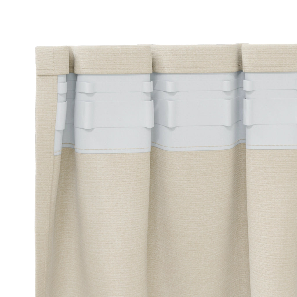 Tende Blackout  con nastro superiore 2 pezzi in velluto crema