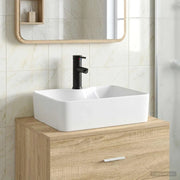 Lavabo da bagno Nero Opaco 48,5 x 37,5 x 13 cm Metallo 890231