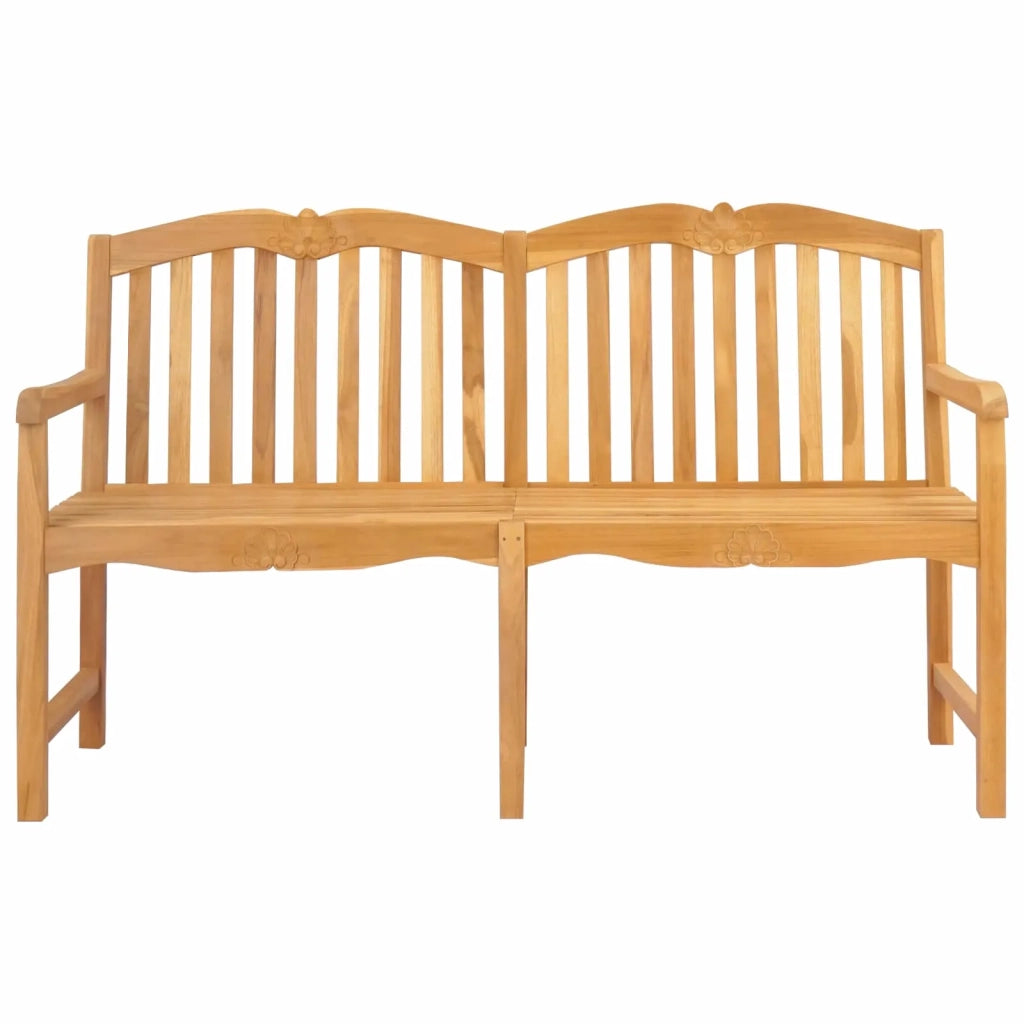 Panchina in legno intagliata a mano Naturale 150 x 60,5 x 95 cm