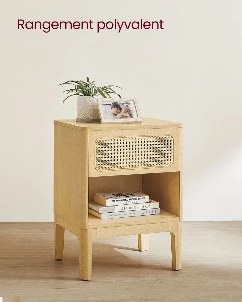 Comodino con cassetti 40 x 45 x 60 cm beige 12_0007653