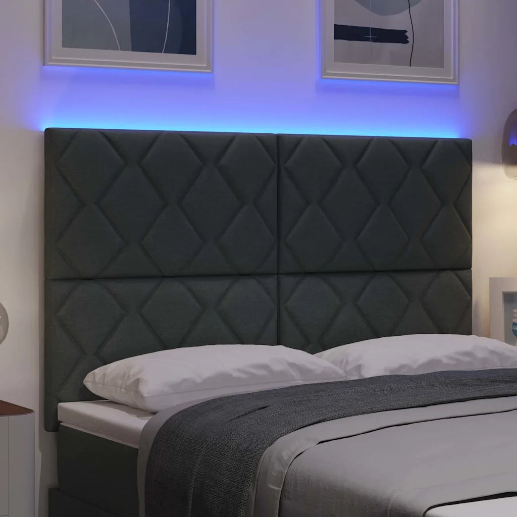 Testiera LED Grigio 160 cm Tessuto 3338528