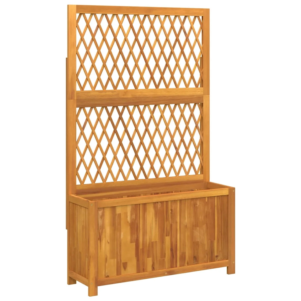 Fioriera con Traliccio 100x32x165 cm Legno Massello di Acacia 364901