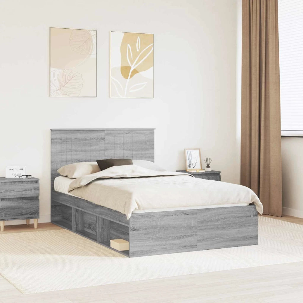 Struttura del letto Grigio Sonoma 120 x 190 cm Pino massello 3411042