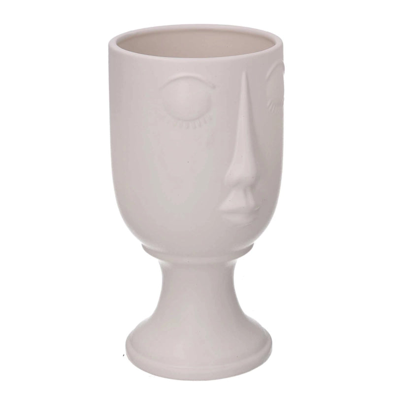 Portavaso ceramica viso bianco cm 14,2x12,8h25,3