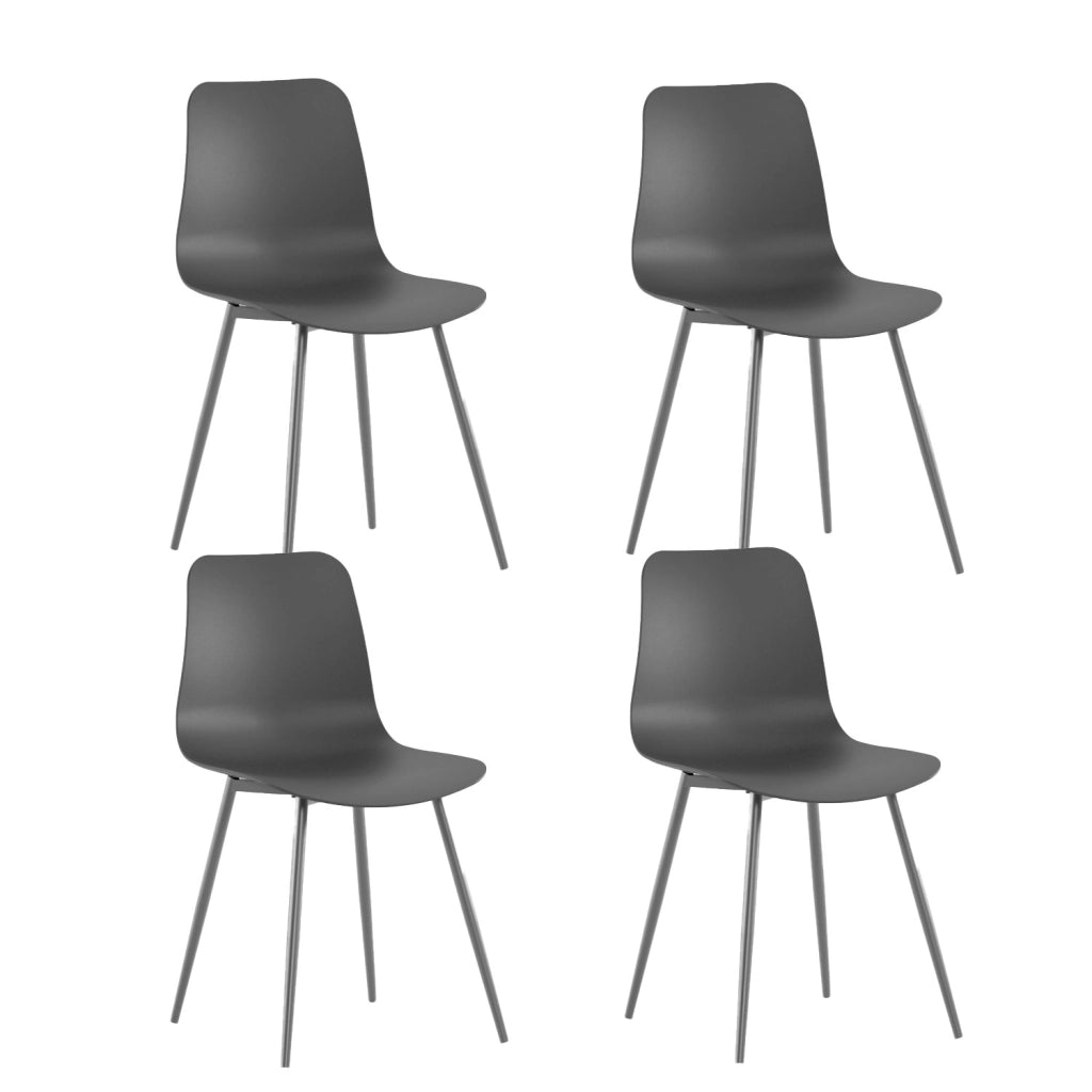 Set 4 Sedie Cover 50x58x85 cm in Polipropilene Nero