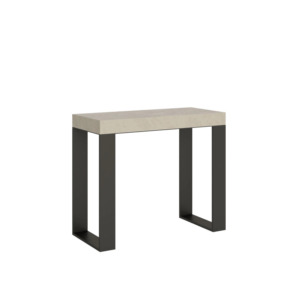 Consolle Allungabile 90-196x40x77 cm Tecno Small Premium Cashmere Telaio Antracite