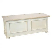 Cassapanca baule in legno Shabby chic mod cipolla bianco anticato
