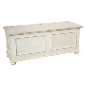 Cassapanca baule in legno Shabby chic mod cipolla bianco anticato
