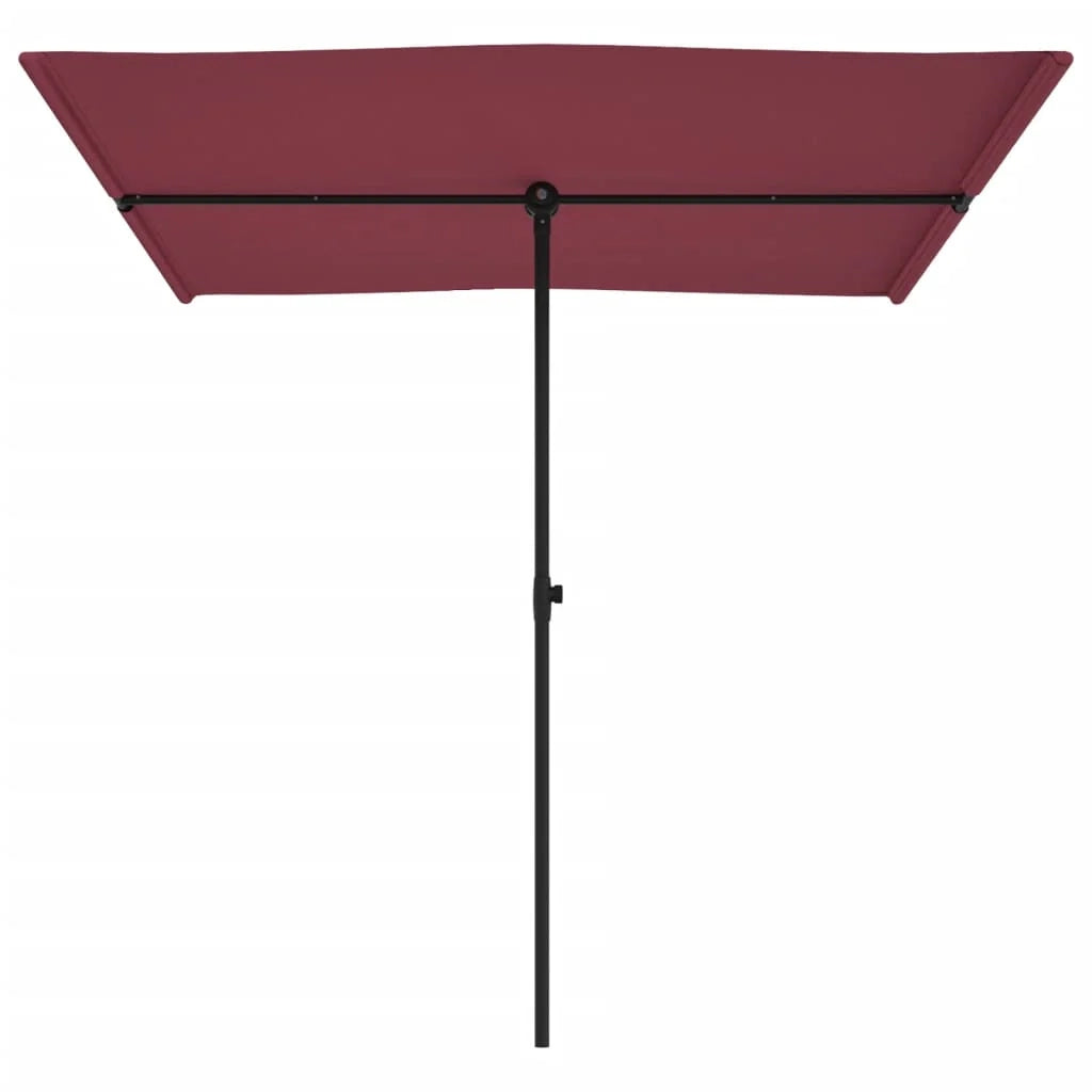 Ombrellone da esterno con palo in alluminio 2 x 1,5 m rosso bordeaux x 02_0008232