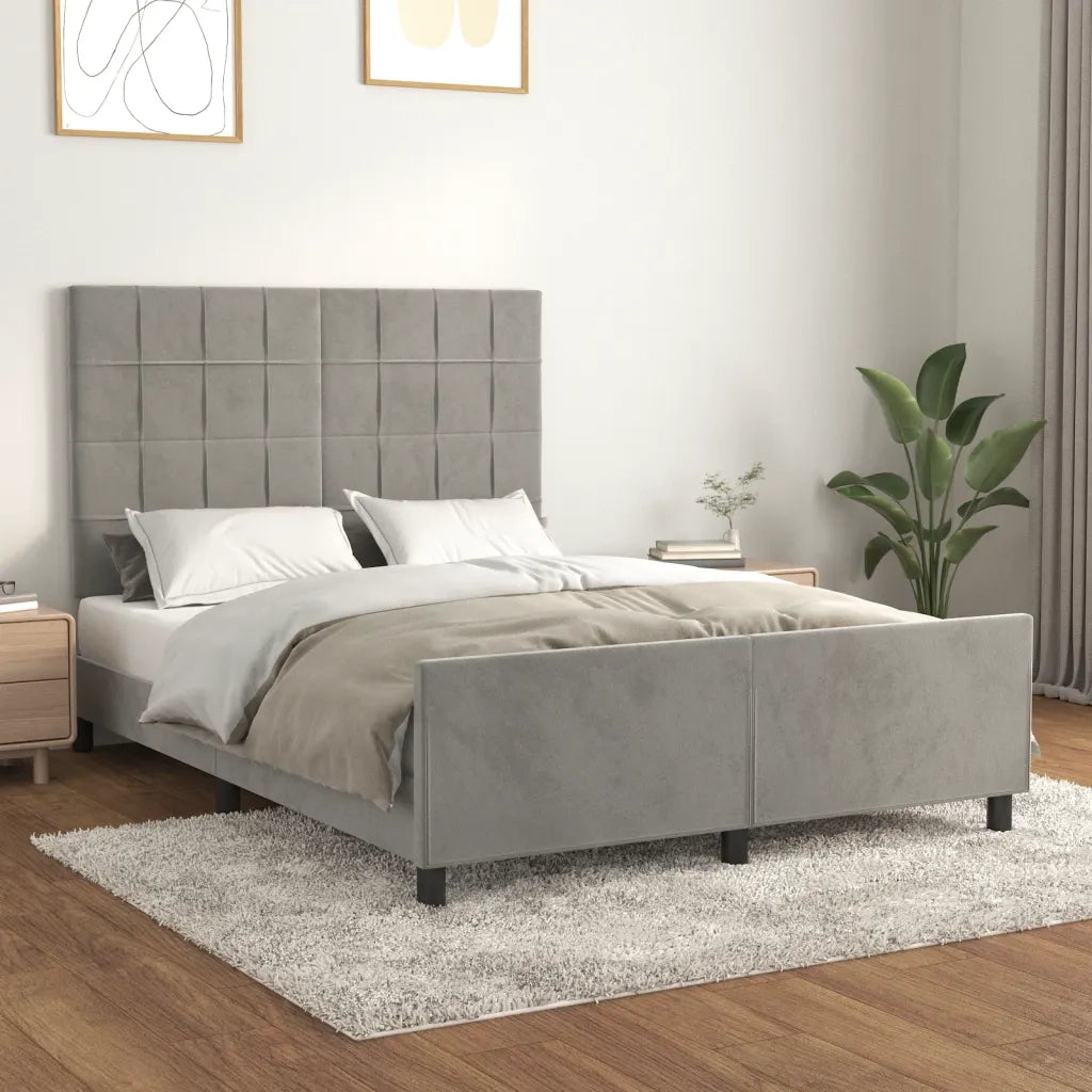 Giroletto senza Materasso Grigio Chiaro 140x190 cm Velluto 3125751