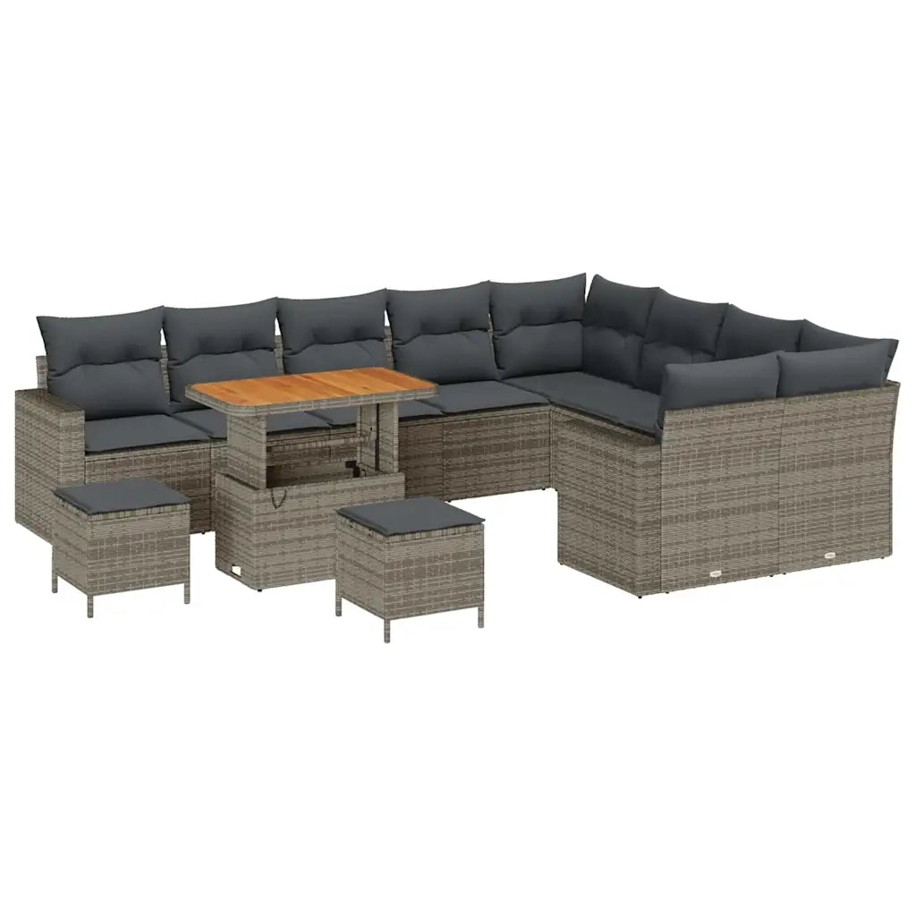 Set Divano da Giardino 12 pcs Grigio polyrattan 3361658