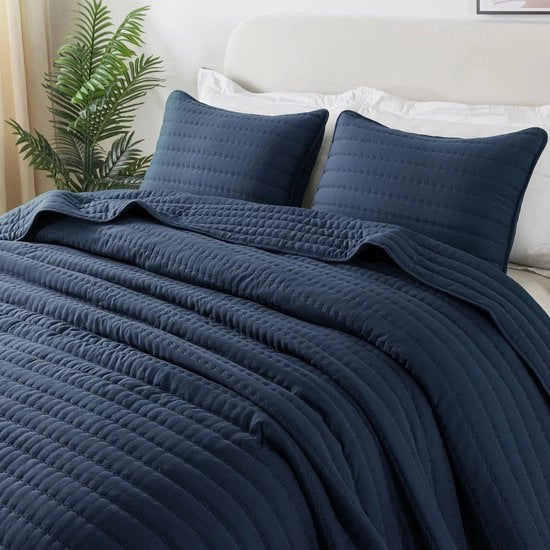 Bedsprei 220x240 cm, Deken Gezelligo, Quilt Ultrazatto per Tutti gli Stagioni, Deken Microvezel per Divano (senza Cappuccetto) - Blu