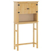 Mobiletto salvaspazio per lavatrice in stile rustico 85 x 29 x 165 cm pino massello finitura miele 02_0057606