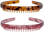 Set di 2 accessori capelli in plastica cintura con denti per donne