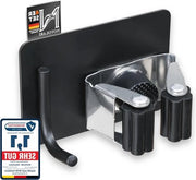 Set di supporti per attrezzi in acciaio inossidabile nero con 4 ganci - chiusura robusta - supporto per attrezzi per cucina e garage