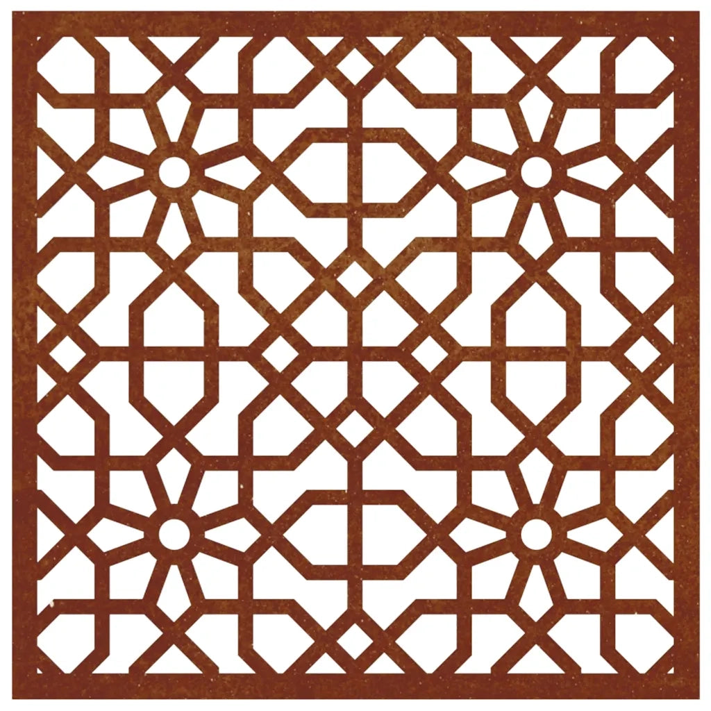 Decorazione Muro da Giardino 55x55 cm Moresco Acciaio Corten 824478
