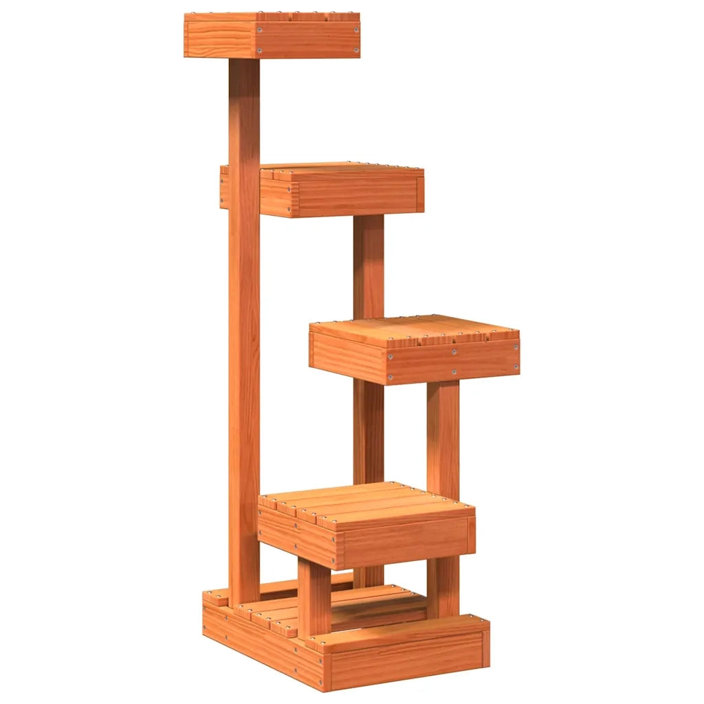 vidaXL Albero per Gatti Marrone Cera 45,5x49x103 cm in Legno di Pino