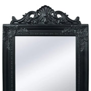 Specchio Autoportante Stile Barocco-Specchio Decorativo 160x40 cm Nero
