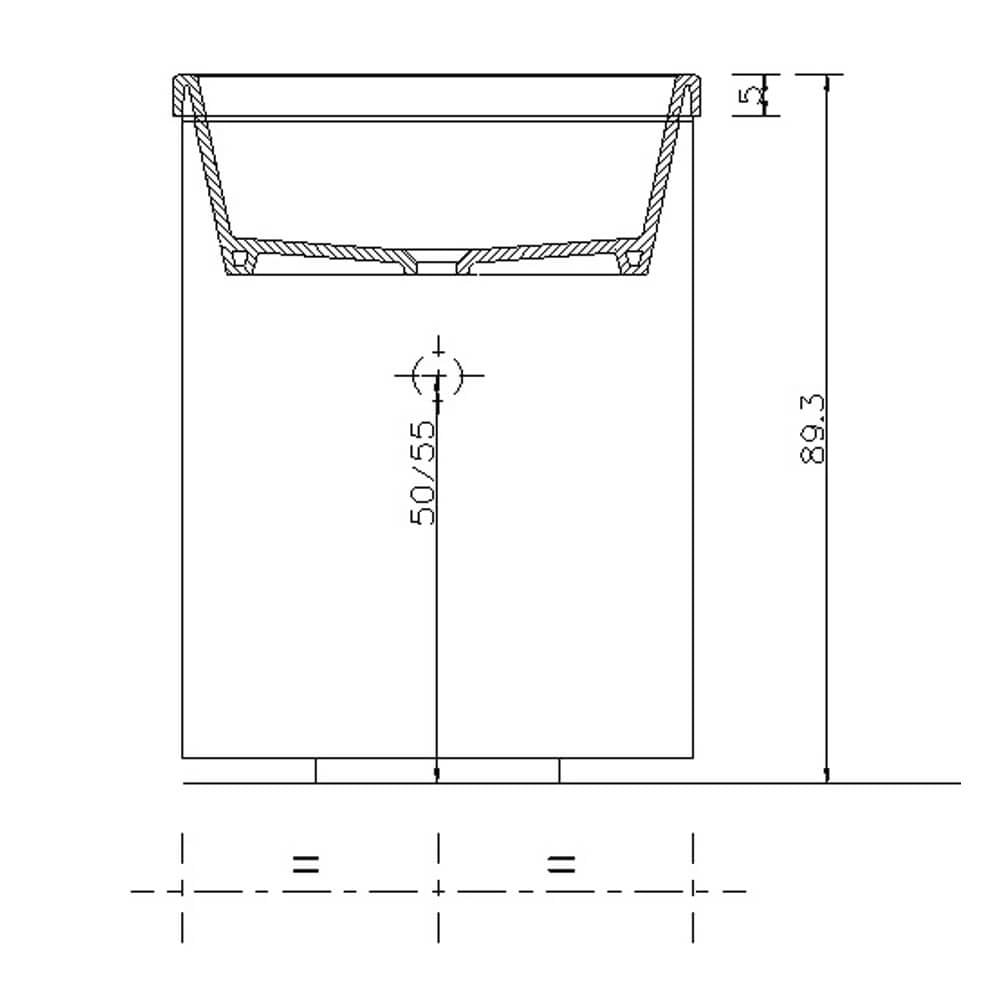 Mobile Lavatoio 50,5x50,5x87 cm 2 Cassetti Montegrappa Novella Dipiù Tortora