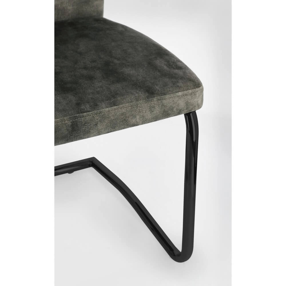 Set di 4 Sedie Imbottite in Velluto con Gambe in Acciaio - ASHER