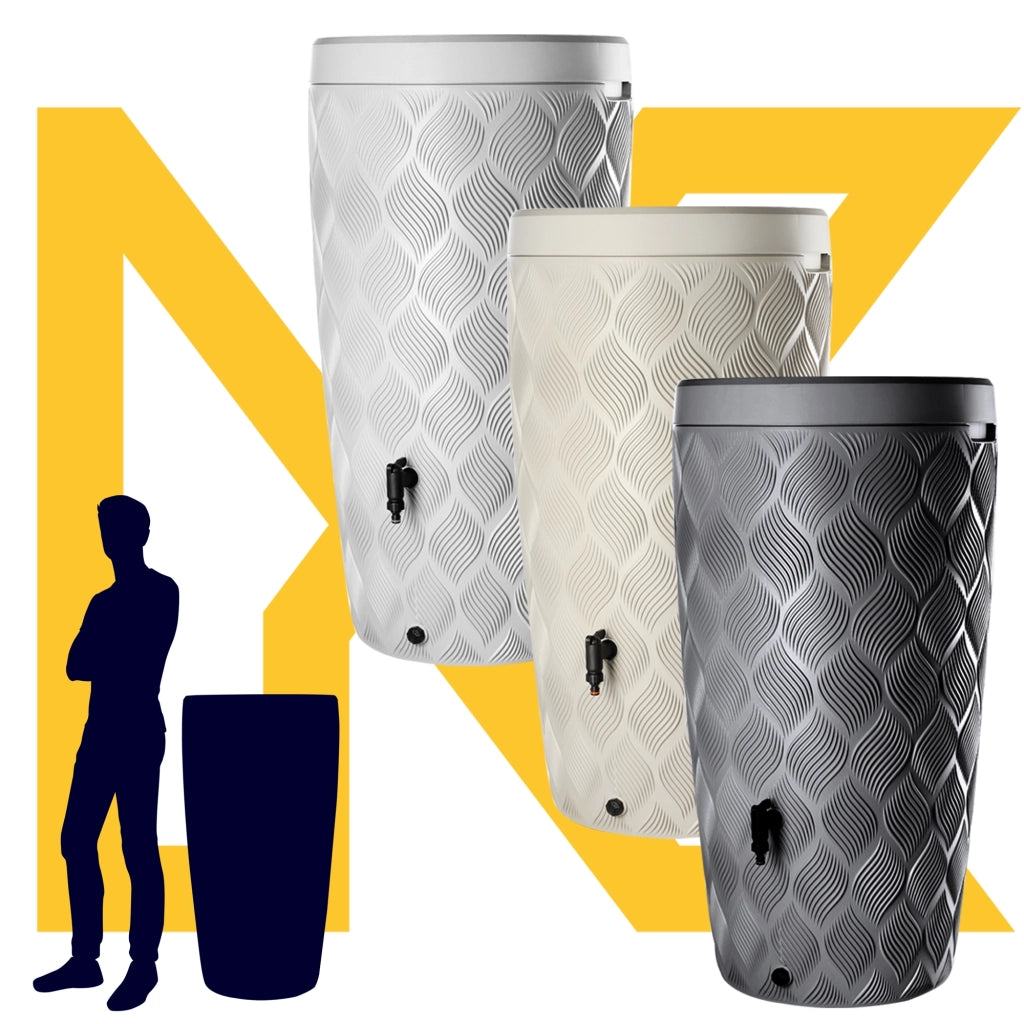 Serbatoio per acqua piovana KADAX da 240 litri, contenitore per acqua con rubinetto e grande recipiente.