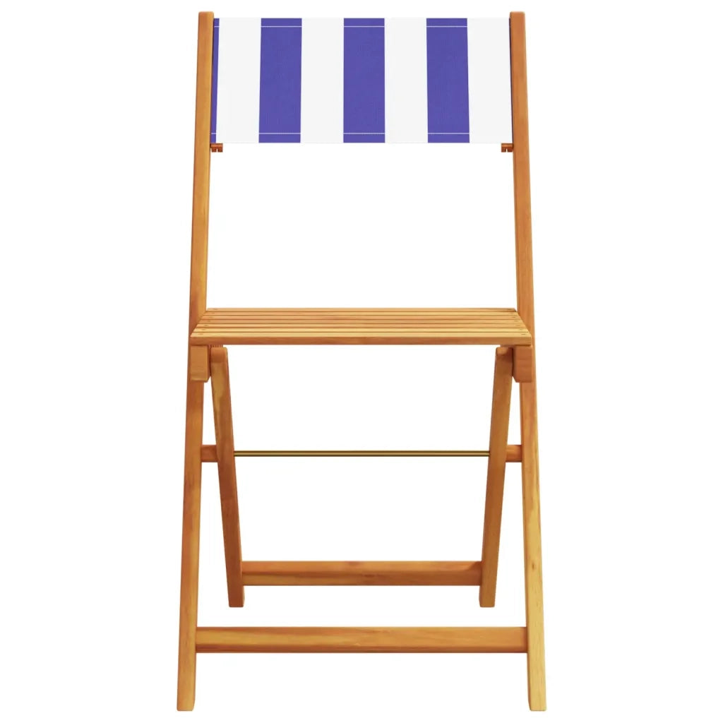 Set da Bistrot 3pz Blu e Bianco in Tessuto e Legno Massello 3281849